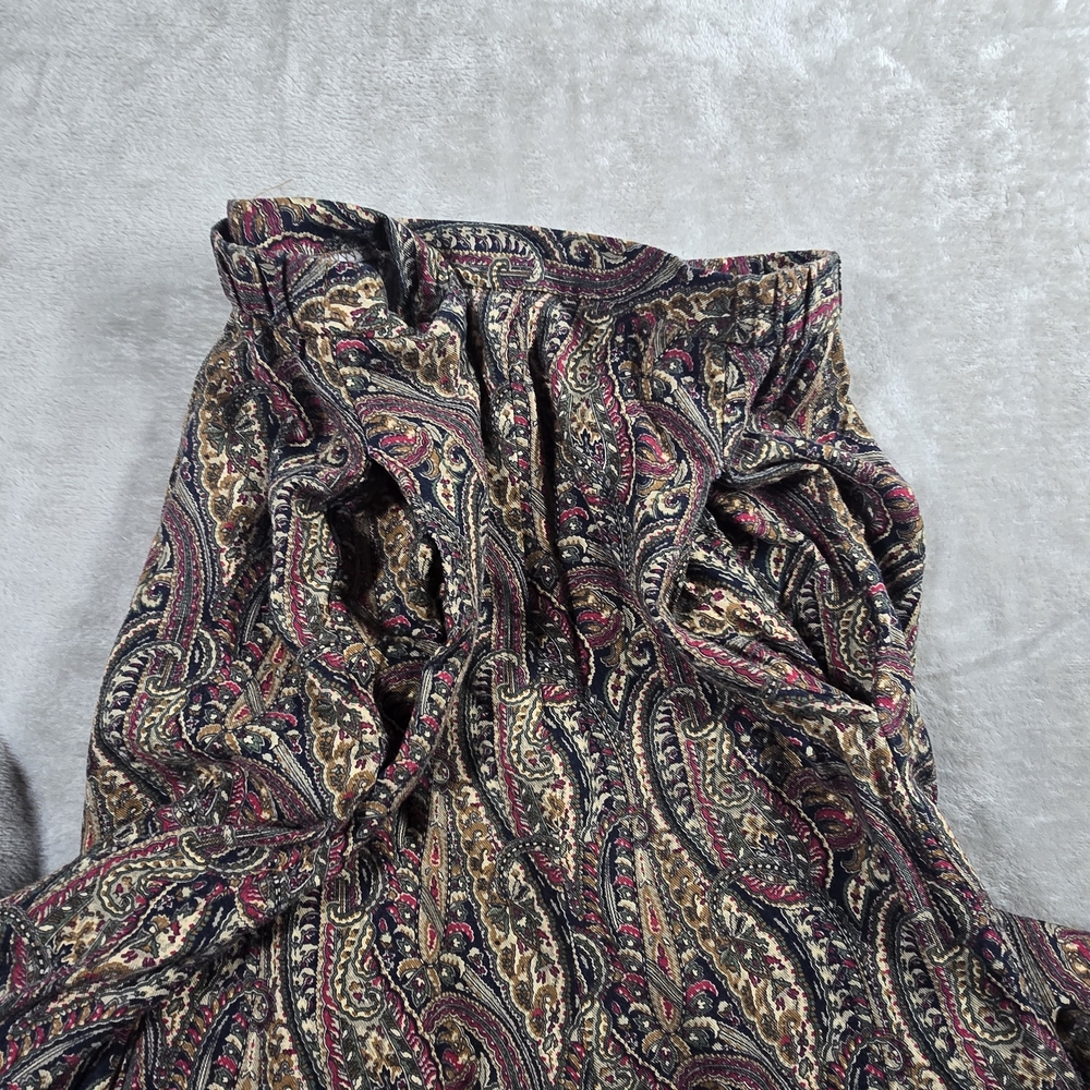 Koret Vintage Paisley Midi Skirt Size 14 Rayon Boho Elastic Waist Flowy - Picture 7 of 8